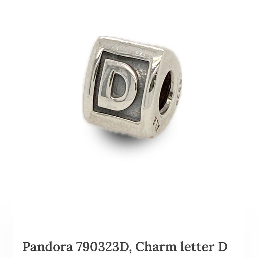 Pandora Sterling Silver Letter D Cube Charm
